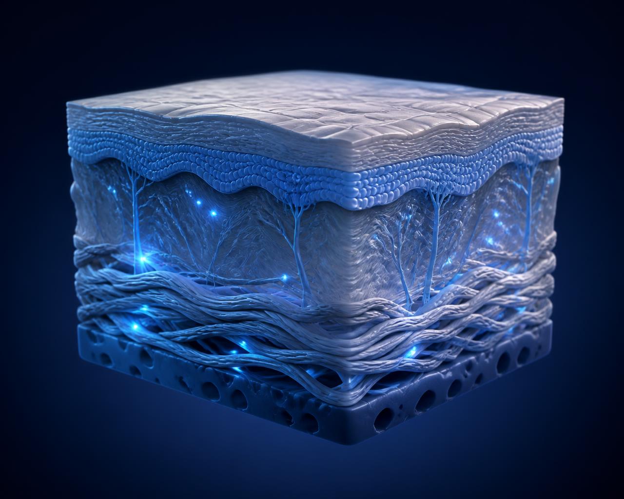 Illustrative cross-section of skin layers